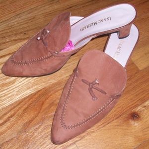 Isaac Mizrahi Rust Suede Mules-Slip-Ons